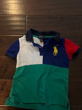 Polo by Ralph Lauren Kids Colorblock Polo Shirt - Blue/Green/White/Red